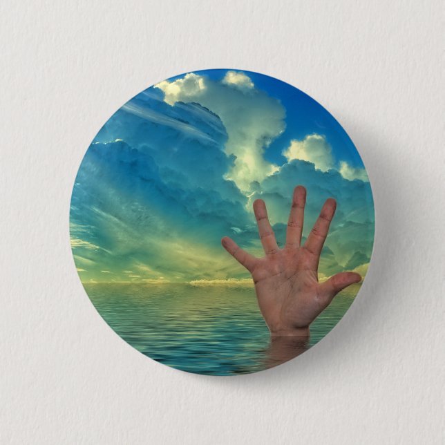 hand-792 6 cm round badge (Front)
