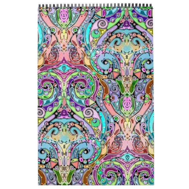 Hand And Digitally Painted Pattern Art 10 Calendar (Cover)