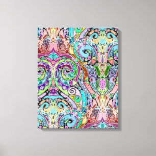 Hand And Digitally Painted Pattern Art 10 Canvas Print