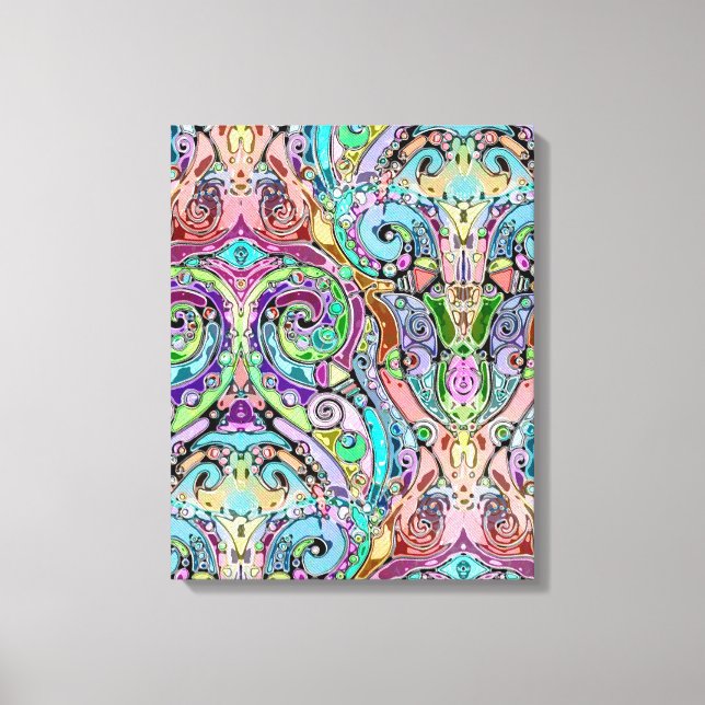 Hand And Digitally Painted Pattern Art 10 Canvas Print (Front)