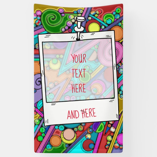 Hand And Digitally Painted Pattern Art 12 Banner (Vertical)