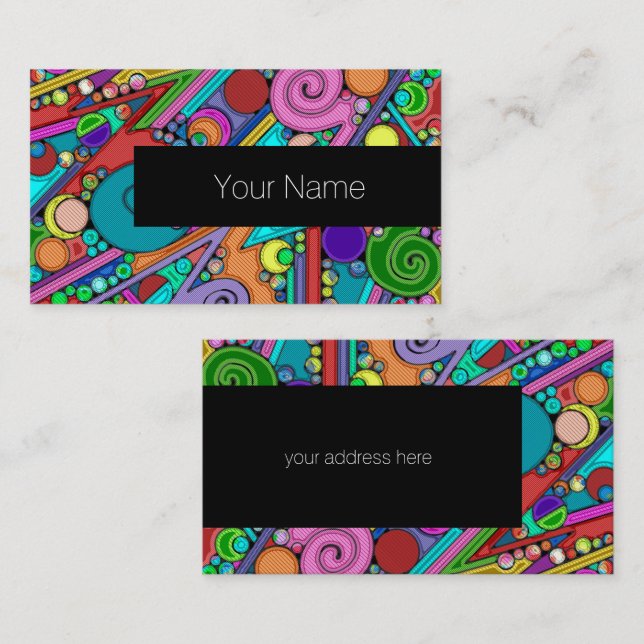 Hand And Digitally Painted Pattern Art 12 Business Card (Front/Back)