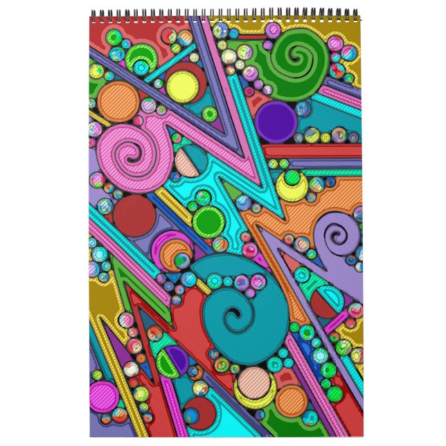Hand And Digitally Painted Pattern Art 12 Calendar (Cover)