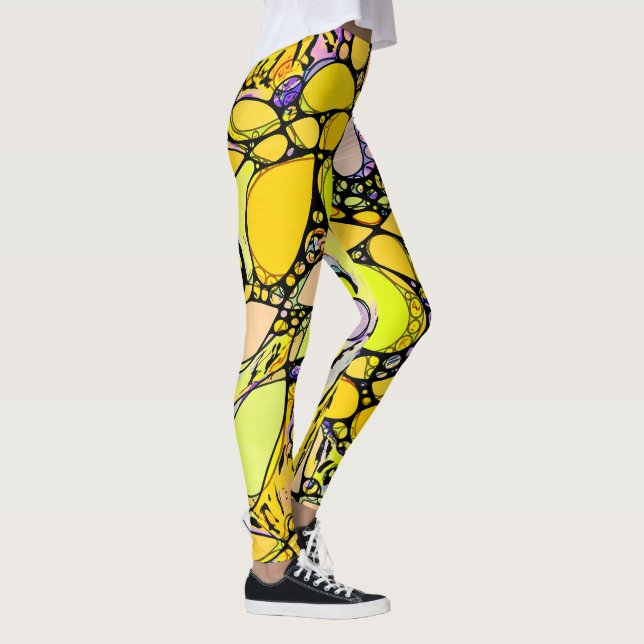 Hand And Digitally Painted Pattern Art 13 Leggings (Right)