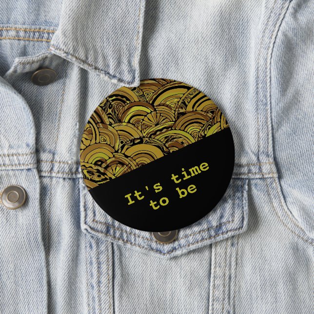 Hand And Digitally Painted Pattern Art 15 10 Cm Round Badge (In Situ)