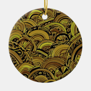 Hand And Digitally Painted Pattern Art 15 Ceramic Tree Decoration