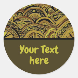 Hand And Digitally Painted Pattern Art 15 Classic Round Sticker