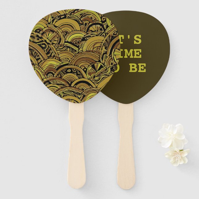 Hand And Digitally Painted Pattern Art 15 Fan (Front and Back)