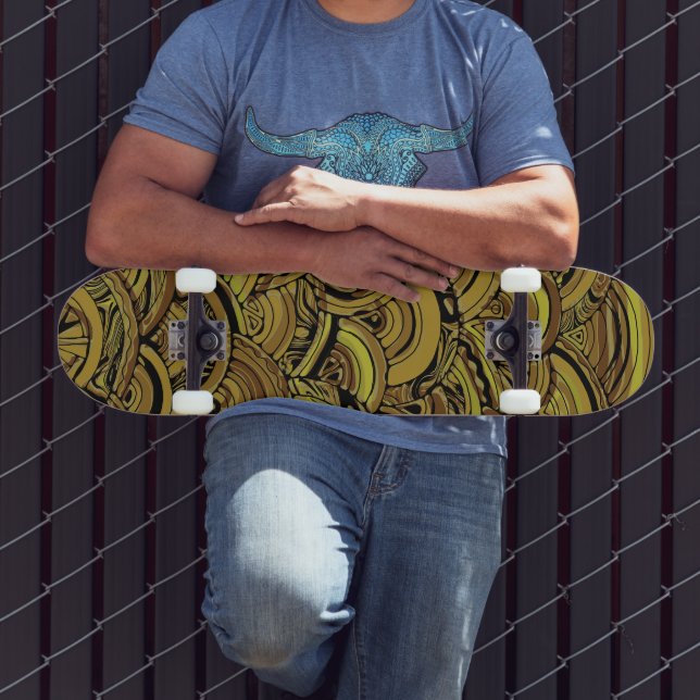 Hand And Digitally Painted Pattern Art 15 Skateboard (Outdoor 3)