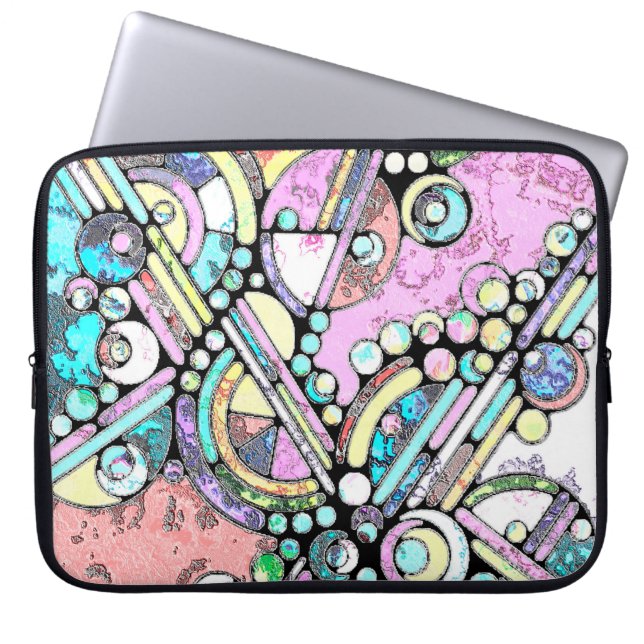 Hand And Digitally Painted Pattern Art 17 Laptop Sleeve (Front)