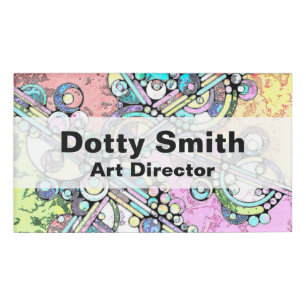 Hand And Digitally Painted Pattern Art 17 Name Tag