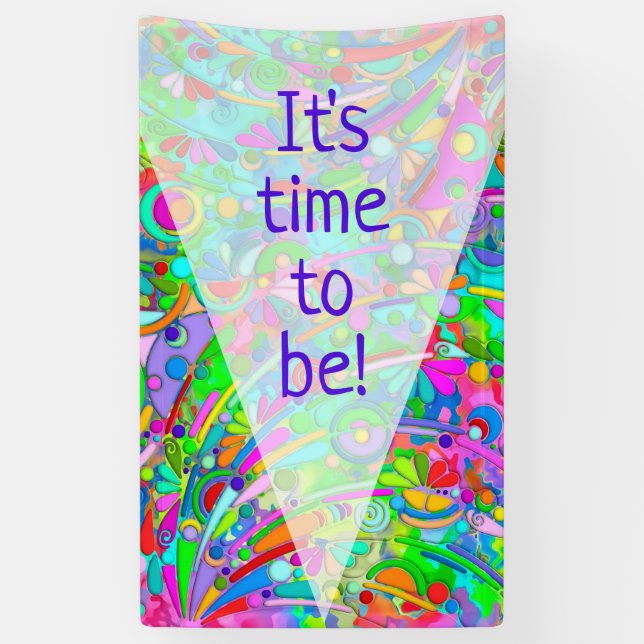 Hand And Digitally Painted Pattern Art 18 Banner (Vertical)