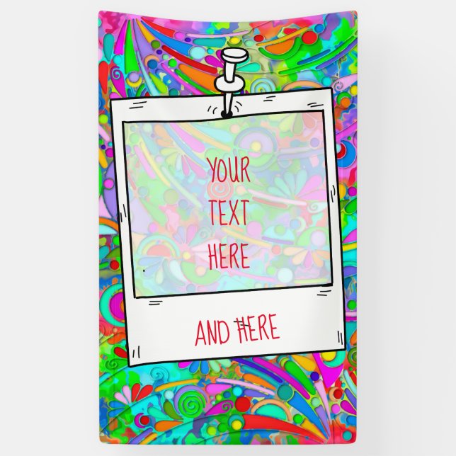 Hand And Digitally Painted Pattern Art 18 Banner (Vertical)