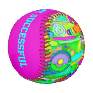 Hand And Digitally Painted Pattern Art 18 Baseball