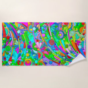 Hand And Digitally Painted Pattern Art 18 Beach Towel