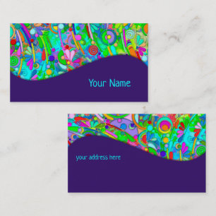Hand And Digitally Painted Pattern Art 18 Business Card