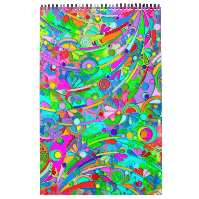 Hand And Digitally Painted Pattern Art 18 Calendar (Cover)