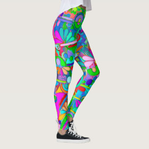 Hand And Digitally Painted Pattern Art 18 Leggings