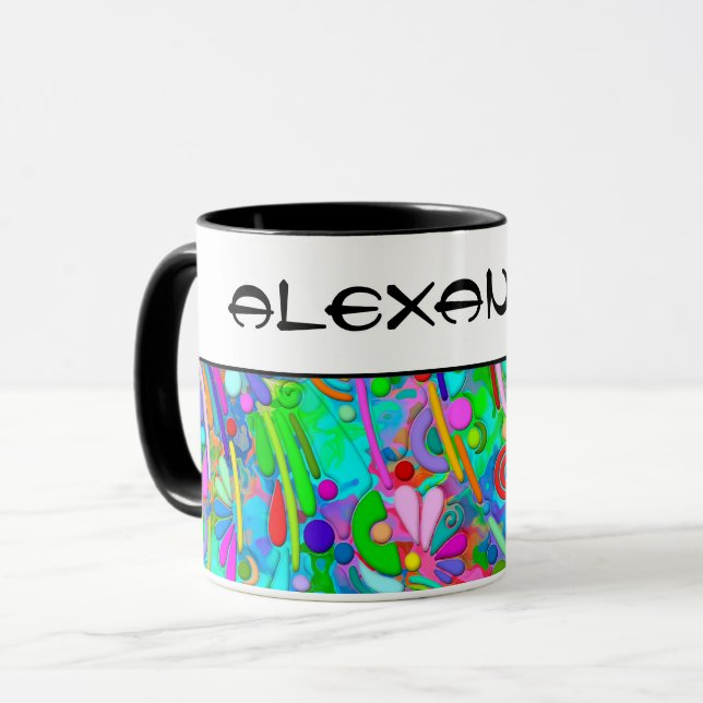 Hand And Digitally Painted Pattern Art 18 Mug (Front Left)