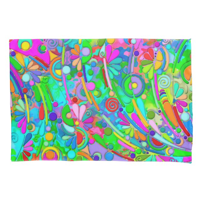 Hand And Digitally Painted Pattern Art 18 Pillowcase (Front)