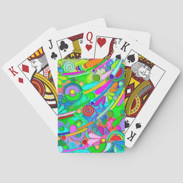 Hand And Digitally Painted Pattern Art 18 Playing Cards (Back)