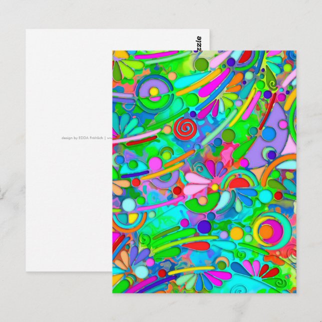 Hand And Digitally Painted Pattern Art 18 Postcard (Front/Back)