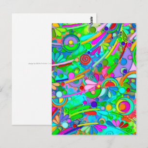 Hand And Digitally Painted Pattern Art 18 Postcard