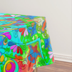 Hand And Digitally Painted Pattern Art 18 Tablecloth