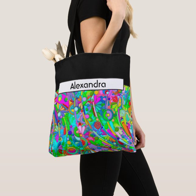 Hand And Digitally Painted Pattern Art 18 Tote Bag (Close Up)