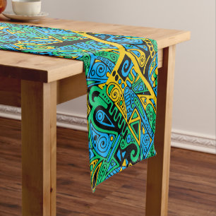 Hand And Digitally Painted Pattern Art 21 Short Table Runner