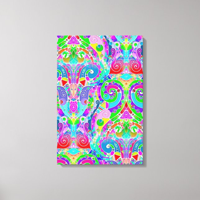 Hand And Digitally Painted Pattern Art 22 Canvas Print (Front)