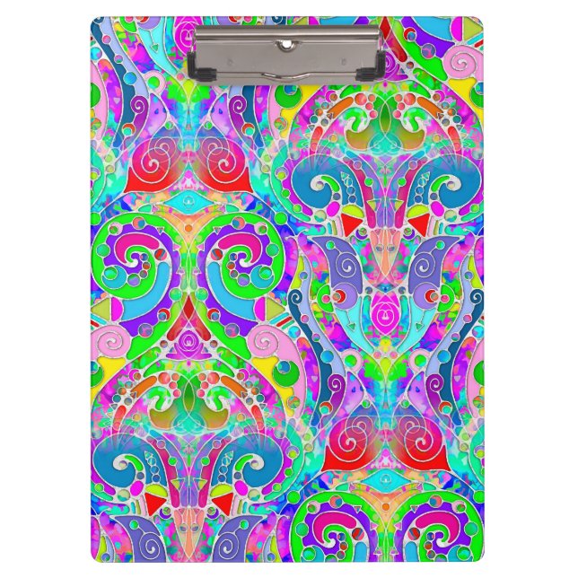 Hand And Digitally Painted Pattern Art 22 Clipboard (Front)