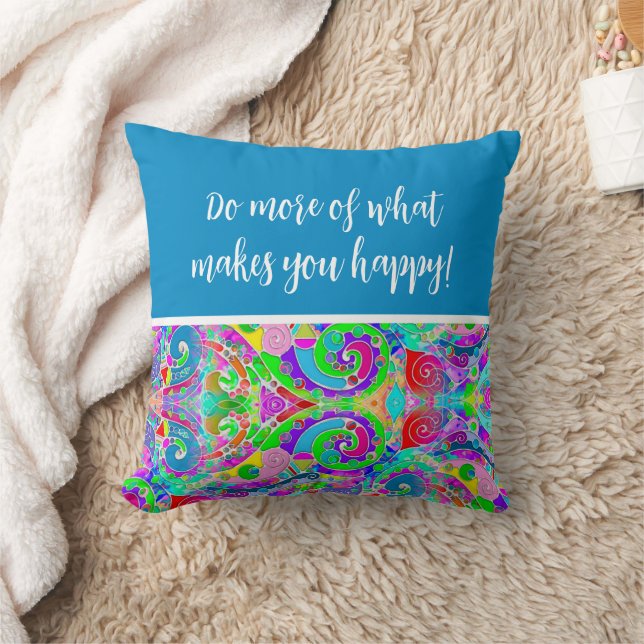 Hand And Digitally Painted Pattern Art 22 Cushion (Blanket)