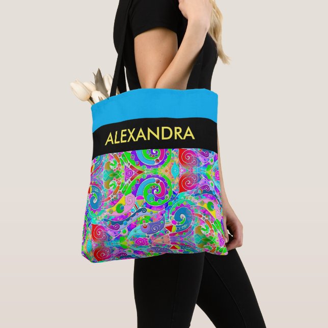 Hand And Digitally Painted Pattern Art 22 Tote Bag (Close Up)