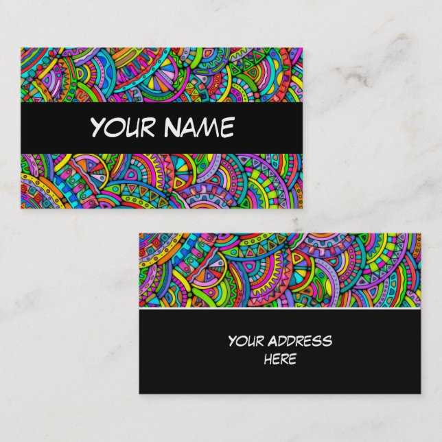 Hand And Digitally Painted Pattern Art 27 Business Card (Front/Back)
