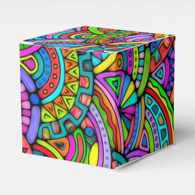 Hand And Digitally Painted Pattern Art 27 Favour Box (Front Side)