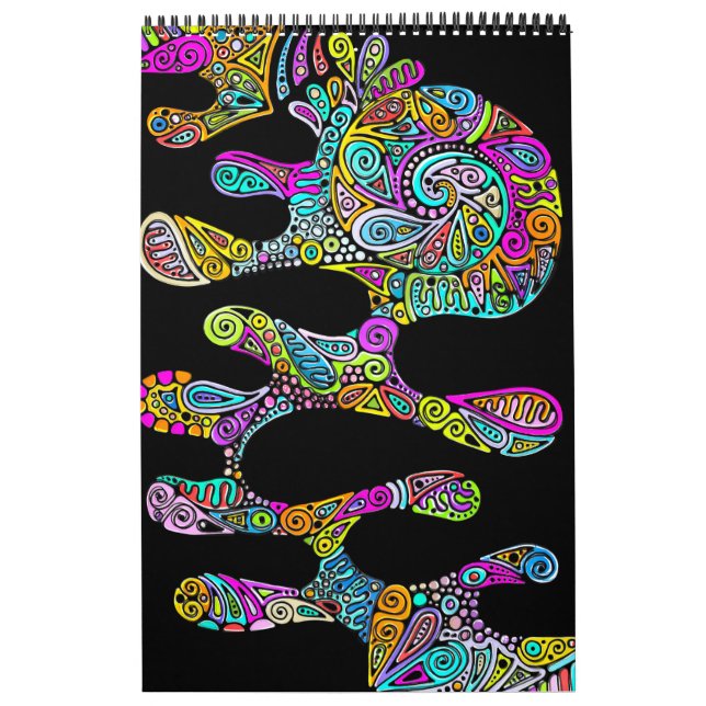 Hand And Digitally Painted Pattern Art 28 Calendar (Cover)