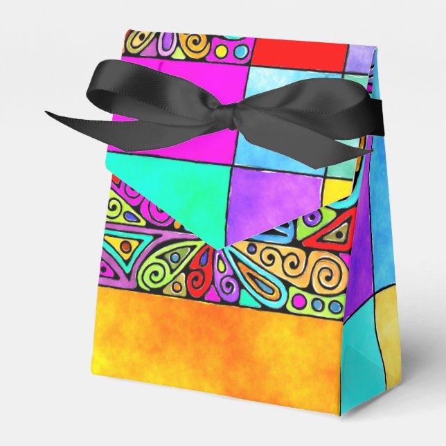 Hand And Digitally Painted Pattern Art 2 Favour Box (Front Side)