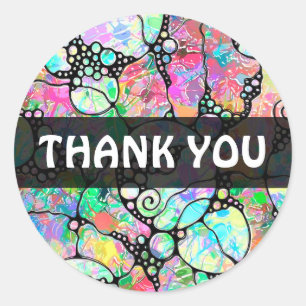 Hand And Digitally Painted Pattern Art 31 Classic Round Sticker
