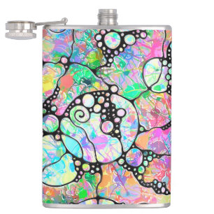 Hand And Digitally Painted Pattern Art 31 Hip Flask