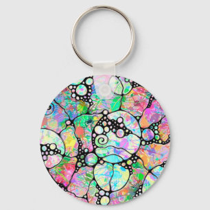 Hand And Digitally Painted Pattern Art 31 Key Ring