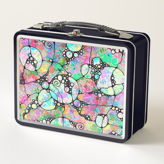 Hand And Digitally Painted Pattern Art 31 Metal Lunch Box (Front)