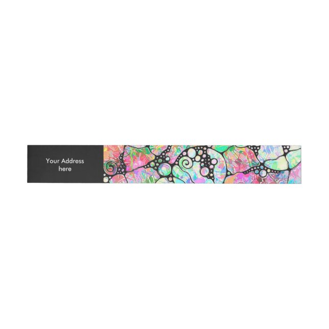Hand And Digitally Painted Pattern Art 31 Wraparound Address Label (Individual)