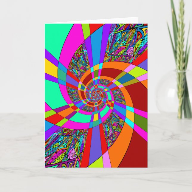 Hand And Digitally Painted Pattern Art 3 Card (Front)
