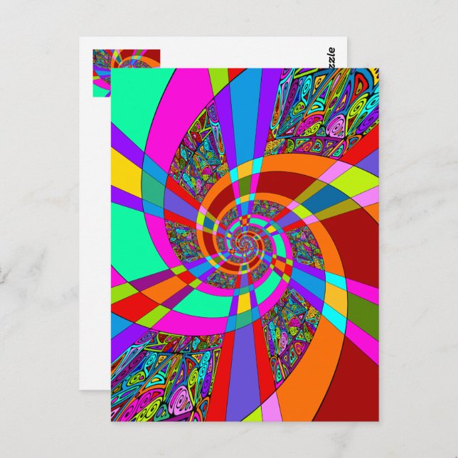 Hand And Digitally Painted Pattern Art 3 Postcard (Front/Back)