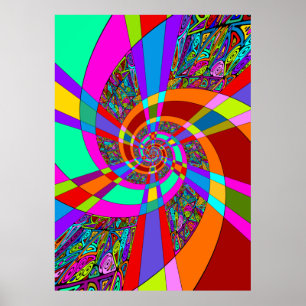 Hand And Digitally Painted Pattern Art 3 Poster