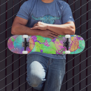 Hand And Digitally Painted Pattern Art 41 Skateboard