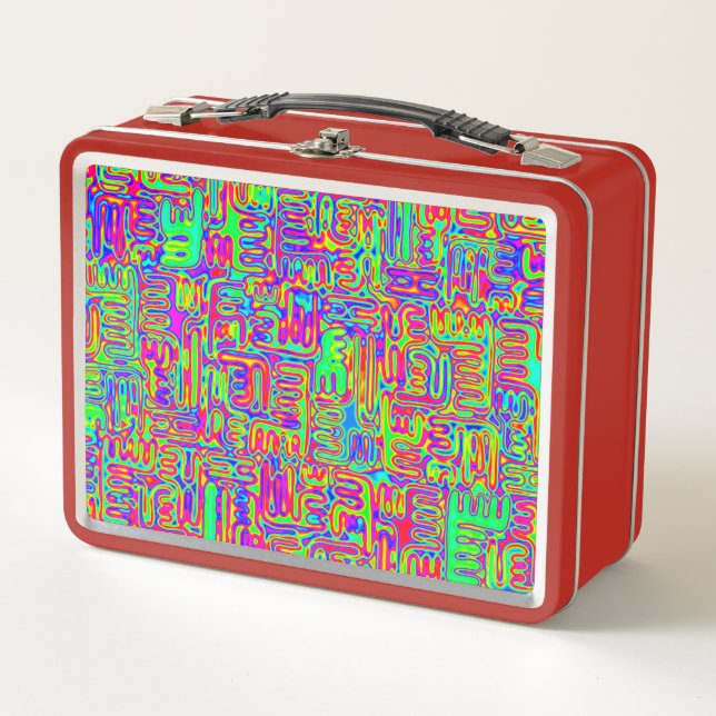 Hand And Digitally Painted Pattern Art 42 Metal Lunch Box (Front)