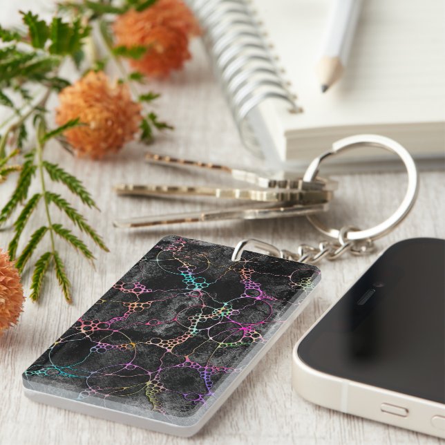 Hand And Digitally Painted Pattern Art 44 Key Ring (Front Right)