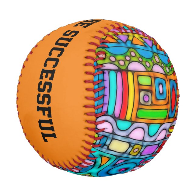 Hand And Digitally Painted Pattern Art 53 Baseball (Angled)